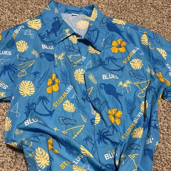 Other - St. Louis Blues Men's Blue Hawaiian Shirt
